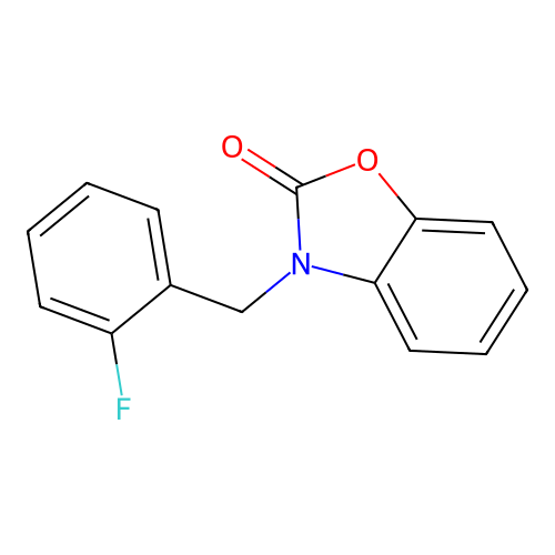 3-[(2-Fluorophenyl)methyl]-1,3-benzoxazol-2-one structure