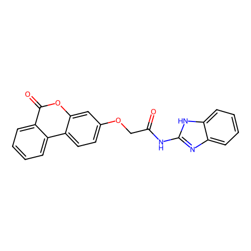 N-(1H-benzimidazol-2-yl)-2-[(6-oxo-6H-benzo[c]chromen-3-yl)oxy]acetamide structure