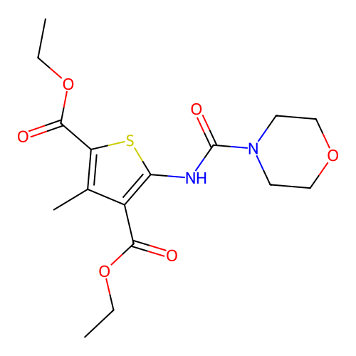 Diethyl 3-methyl-5-[(morpholin-4-ylcarbonyl)amino]thiophene-2,4-dicarboxylate structure