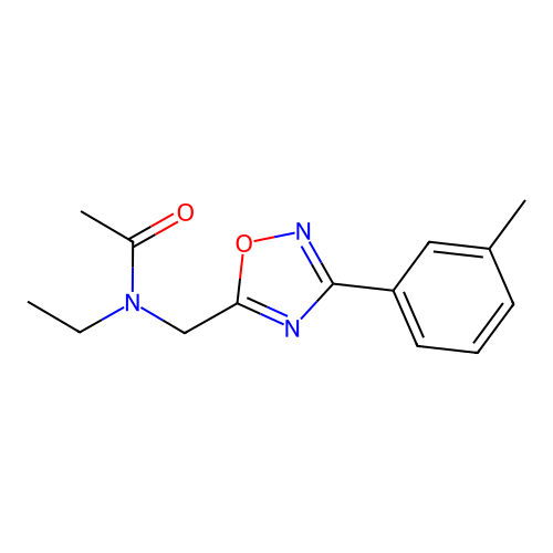 N-Ethyl-N-{[3-(3-methylphenyl)-1,2,4-oxadiazol-5-YL]methyl}acetamide structure