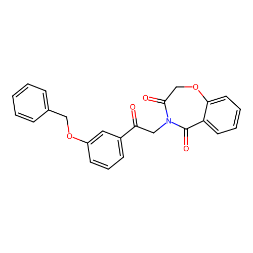 4-{2-[3-(benzyloxy)phenyl]-2-oxoethyl}-1,4-benzoxazepine-3,5(2H,4H)-dione structure