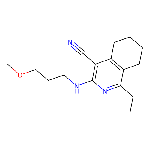1-Ethyl-3-(3-methoxypropylamino)-5,6,7,8-tetrahydroisoquinoline-4-carbonitrile structure