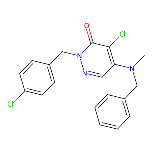5-(benzyl(methyl)amino)-4-chloro-2-(4-chlorobenzyl)pyridazin-3(2H)-one structure