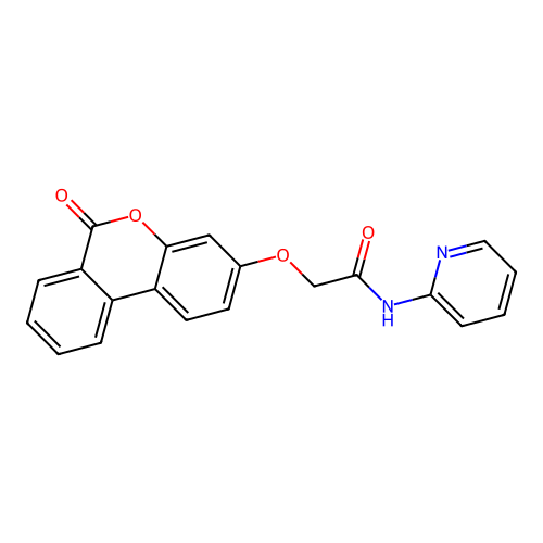 2-((6-oxo-6H-benzo[c]chromen-3-yl)oxy)-N-(pyridin-2-yl)acetamide structure