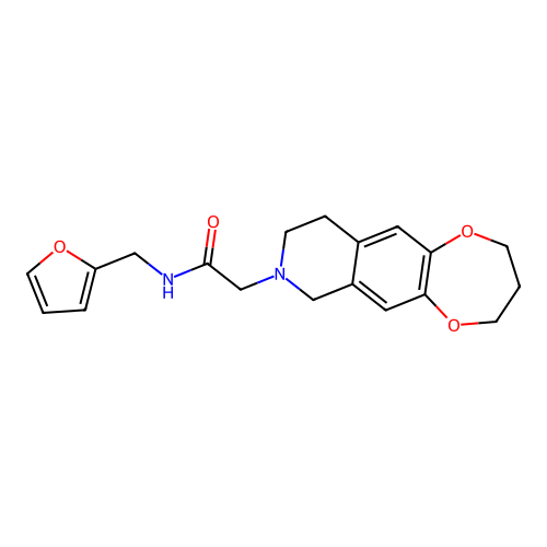 N-(furan-2-ylmethyl)-2-(3,4,9,10-tetrahydro-2H-[1,4]dioxepino[2,3-g]isoquinolin-8(7H)-yl)acetamide structure
