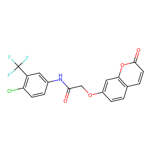 N-(4-chloro-3-(trifluoromethyl)phenyl)-2-((2-oxo-2H-chromen-7-yl)oxy)acetamide structure