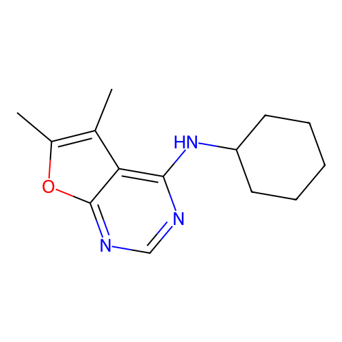 N-cyclohexyl-5,6-dimethylfuro[2,3-d]pyrimidin-4-amine structure