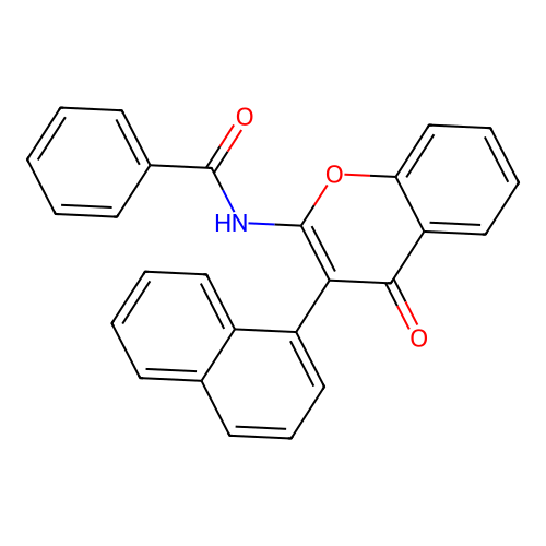 N-(3-(naphthalen-1-yl)-4-oxo-4H-chromen-2-yl)benzamide structure