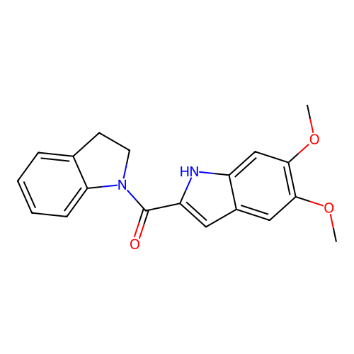 2,3-dihydro-1H-indol-1-yl(5,6-dimethoxy-1H-indol-2-yl)methanone structure