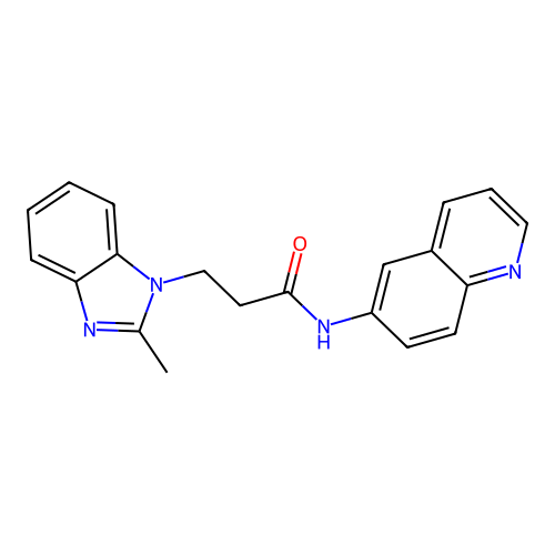 3-(2-methyl-1H-benzimidazol-1-yl)-N-(quinolin-6-yl)propanamide structure