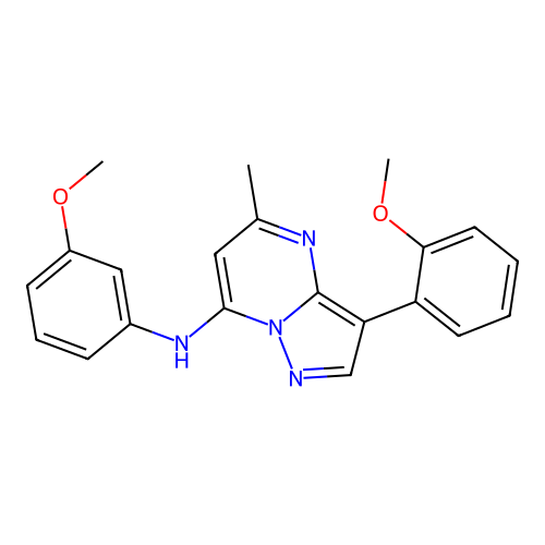 3-(2-methoxyphenyl)-N-(3-methoxyphenyl)-5-methylpyrazolo[1,5-a]pyrimidin-7-amine structure