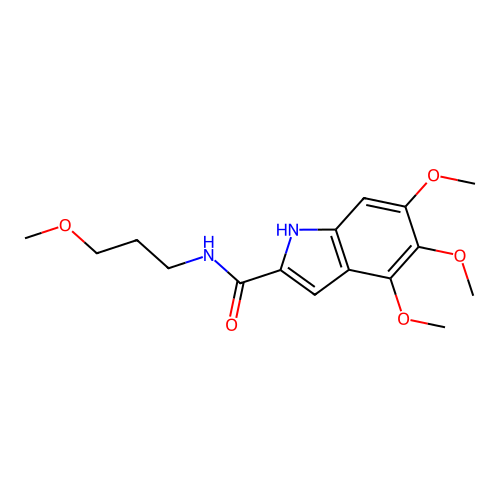 4,5,6-trimethoxy-N-(3-methoxypropyl)-1H-indole-2-carboxamide structure