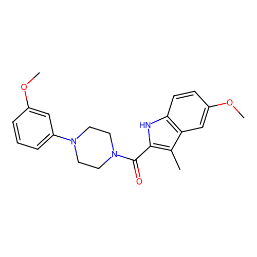 (5-methoxy-3-methyl-1H-indol-2-yl)(4-(3-methoxyphenyl)piperazin-1-yl)methanone structure