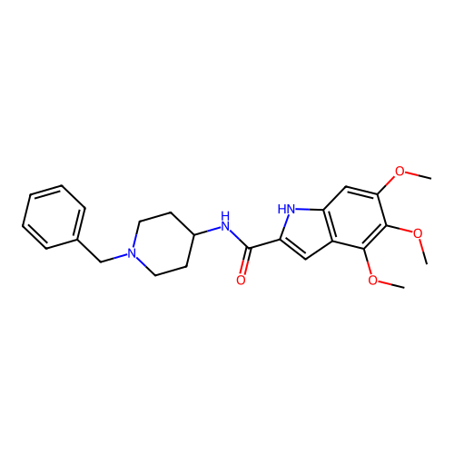N-(1-benzylpiperidin-4-yl)-4,5,6-trimethoxy-1H-indole-2-carboxamide structure