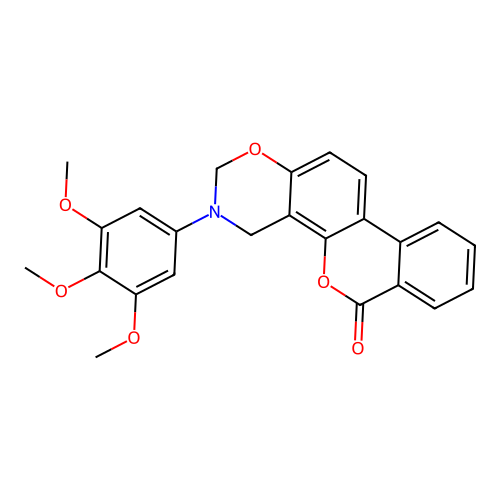 3-(3,4,5-trimethoxyphenyl)-2,4-dihydroisochromeno[3,4-f][1,3]benzoxazin-6-one structure