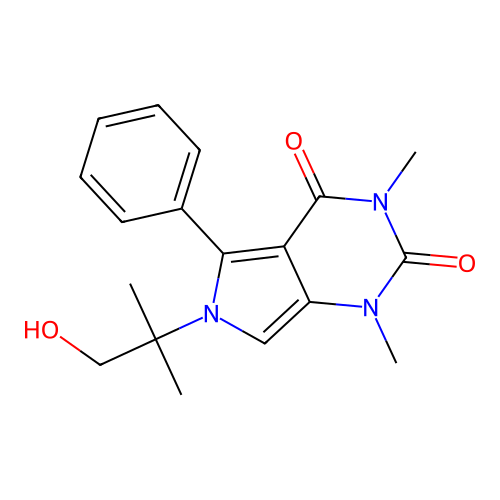 6-(1-hydroxy-2-methylpropan-2-yl)-1,3-dimethyl-5-phenyl-1H-pyrrolo[3,4-d]pyrimidine-2,4(3H,6H)-dione structure