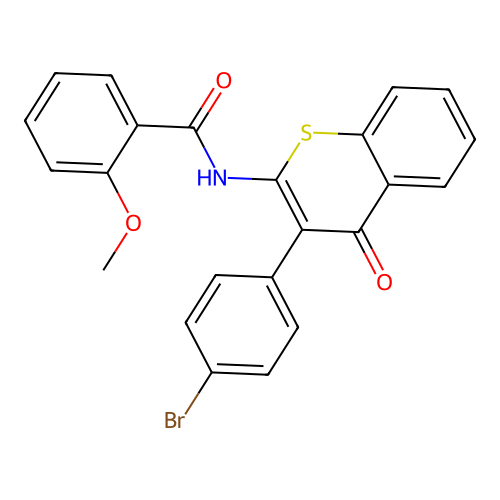 N-(3-(4-bromophenyl)-4-oxo-4H-thiochromen-2-yl)-2-methoxybenzamide structure