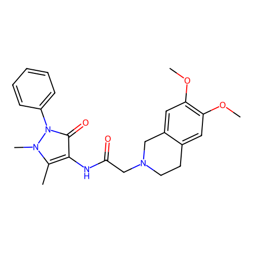 2-(6,7-dimethoxy-3,4-dihydroisoquinolin-2(1H)-yl)-N-(1,5-dimethyl-3-oxo-2-phenyl-2,3-dihydro-1H-pyrazol-4-yl)acetamide structure