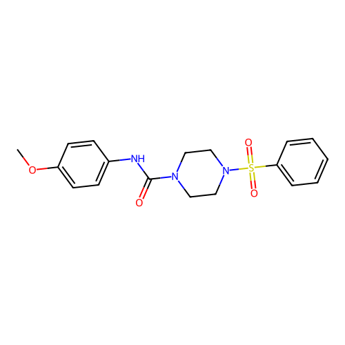 4-(benzenesulfonyl)-N-(4-methoxyphenyl)piperazine-1-carboxamide structure