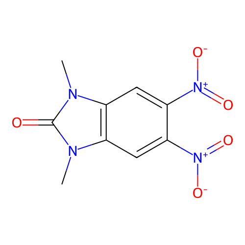 1,3-dimethyl-5,6-dinitro-1,3-dihydro-2H-benzimidazol-2-one structure