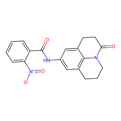 2-nitro-N-(3-oxo-1,2,3,5,6,7-hexahydropyrido[3,2,1-ij]quinolin-9-yl)benzamide structure