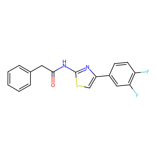 N-[4-(3,4-difluorophenyl)-1,3-thiazol-2-yl]-2-phenylacetamide structure
