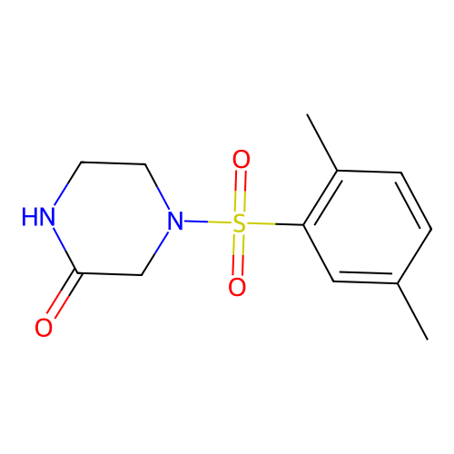 4-((2,5-Dimethylphenyl)sulfonyl)piperazin-2-one structure