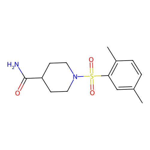1-(2,5-Dimethylphenyl)sulfonylpiperidine-4-carboxamide structure