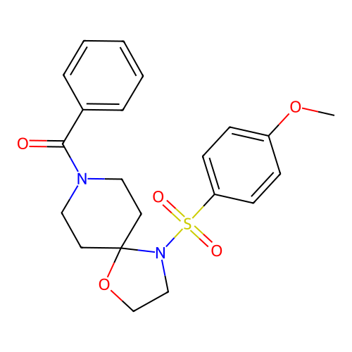8-Benzoyl-4-(4-methoxybenzenesulfonyl)-1-oxa-4,8-diazaspiro[4.5]decane structure