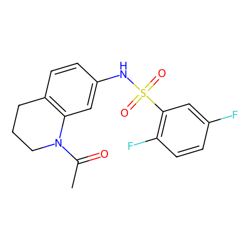 N-(1-acetyl-3,4-dihydro-2H-quinolin-7-yl)-2,5-difluorobenzenesulfonamide structure