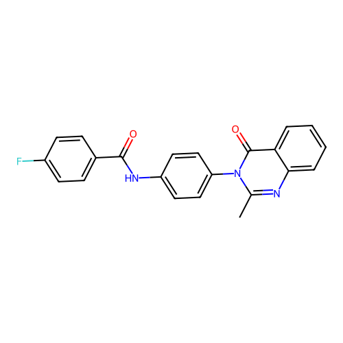 4-fluoro-N-[4-(2-methyl-4-oxoquinazolin-3-yl)phenyl]benzamide structure