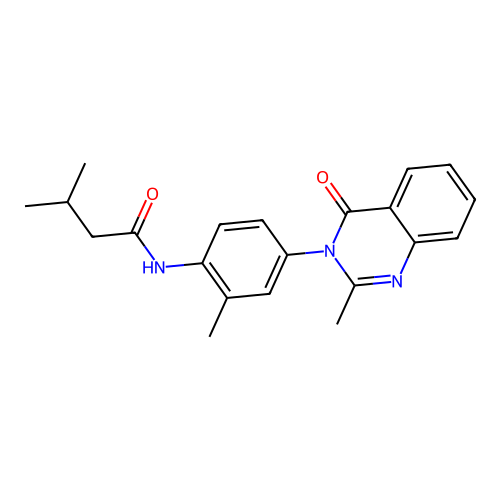 3-methyl-N-[2-methyl-4-(2-methyl-4-oxoquinazolin-3-yl)phenyl]butanamide structure
