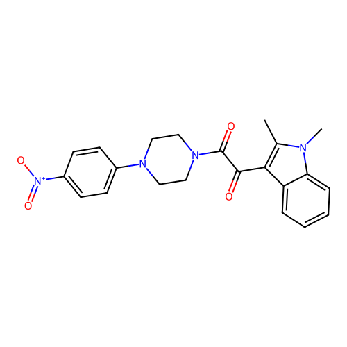 1-(1,2-Dimethylindol-3-yl)-2-[4-(4-nitrophenyl)piperazin-1-yl]ethane-1,2-dione structure