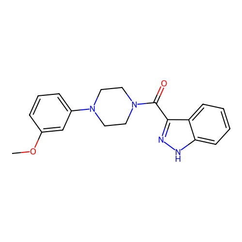 3-[4-(3-methoxyphenyl)piperazine-1-carbonyl]-1H-indazole structure
