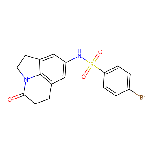 4-bromo-N-(4-oxo-2,4,5,6-tetrahydro-1H-pyrrolo[3,2,1-ij]quinolin-8-yl)benzenesulfonamide structure
