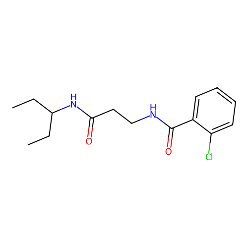 2-chloro-N-[3-oxo-3-(pentan-3-ylamino)propyl]benzamide structure
