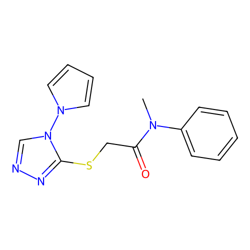 2-((4-(1H-pyrrol-1-yl)-4H-1,2,4-triazol-3-yl)thio)-N-methyl-N-phenylacetamide structure