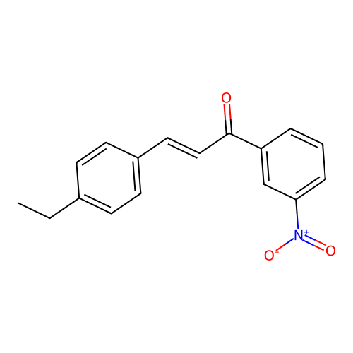 (E)-3-(4-ethylphenyl)-1-(3-nitrophenyl)prop-2-en-1-one structure