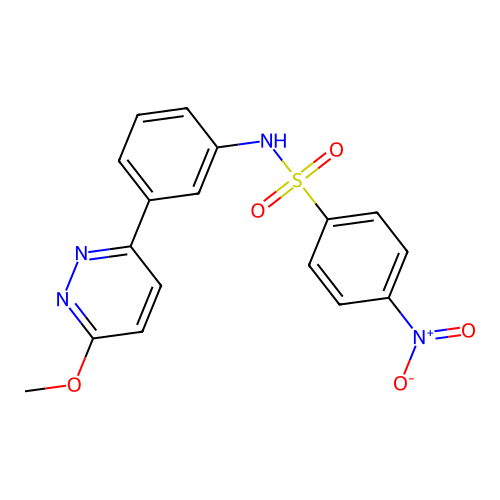 N-(3-(6-methoxypyridazin-3-yl)phenyl)-4-nitrobenzenesulfonamide structure