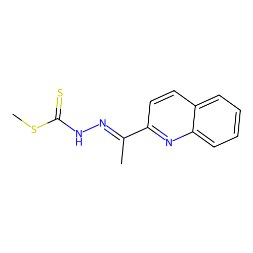 Methyl 3-[1-[2-quinolyl]ethylidene]hydrazinecarbodithioate structure