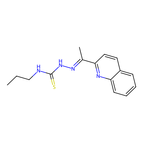 Hydrazinecarbothioamide, N-propyl-2-[1-(2-quinolinyl)ethylidene]- structure