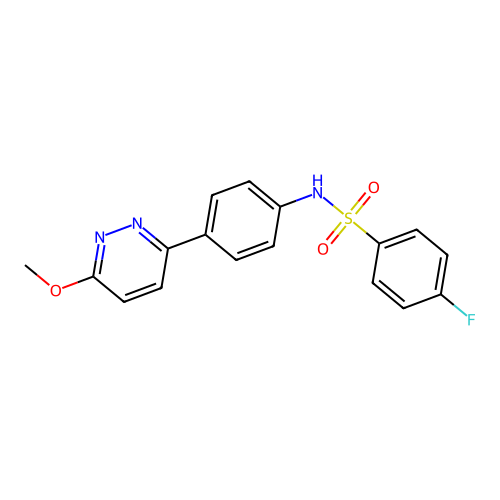 4-fluoro-N-[4-(6-methoxypyridazin-3-yl)phenyl]benzenesulfonamide structure