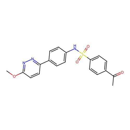 4-acetyl-N-[4-(6-methoxypyridazin-3-yl)phenyl]benzenesulfonamide structure