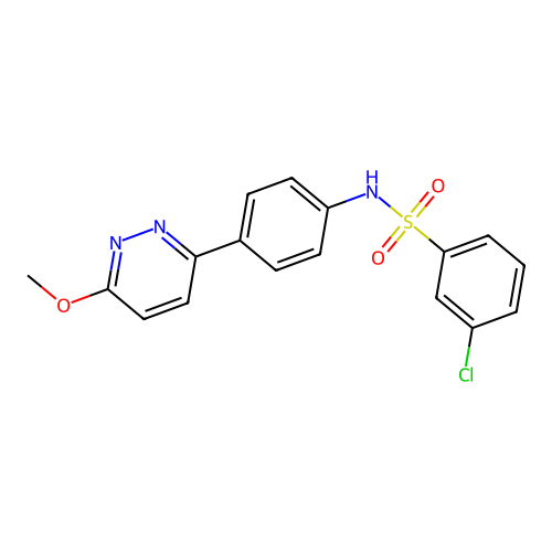 3-chloro-N-[4-(6-methoxypyridazin-3-yl)phenyl]benzenesulfonamide structure