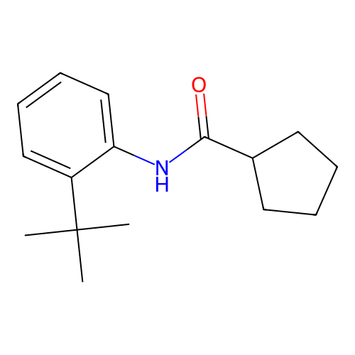 N-(2-tert-butylphenyl)cyclopentanecarboxamide structure