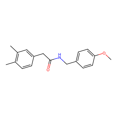 2-(3,4-dimethylphenyl)-N-(4-methoxybenzyl)acetamide structure