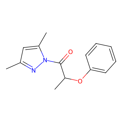 1H-Pyrazole, 3,5-dimethyl-1-(1-oxo-2-phenoxypropyl)- structure