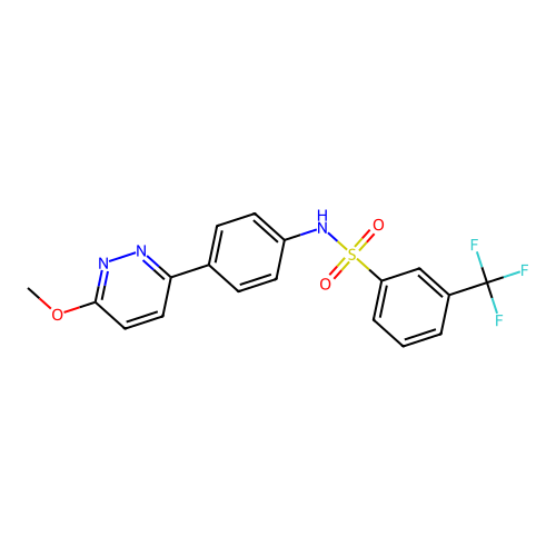 N-[4-(6-methoxypyridazin-3-yl)phenyl]-3-(trifluoromethyl)benzenesulfonamide structure