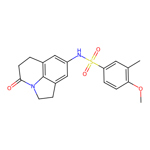 4-methoxy-3-methyl-N-{11-oxo-1-azatricyclo[6.3.1.0^{4,12}]dodeca-4(12),5,7-trien-6-yl}benzene-1-sulfonamide structure