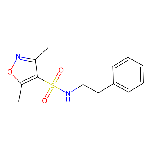 3,5-dimethyl-N-(2-phenylethyl)-1,2-oxazole-4-sulfonamide structure